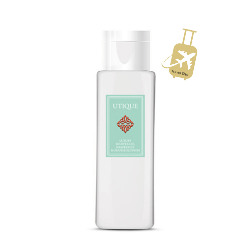 Utique Shower Gel: Grapefruit & Orange Blossom 50ml Travel Size.