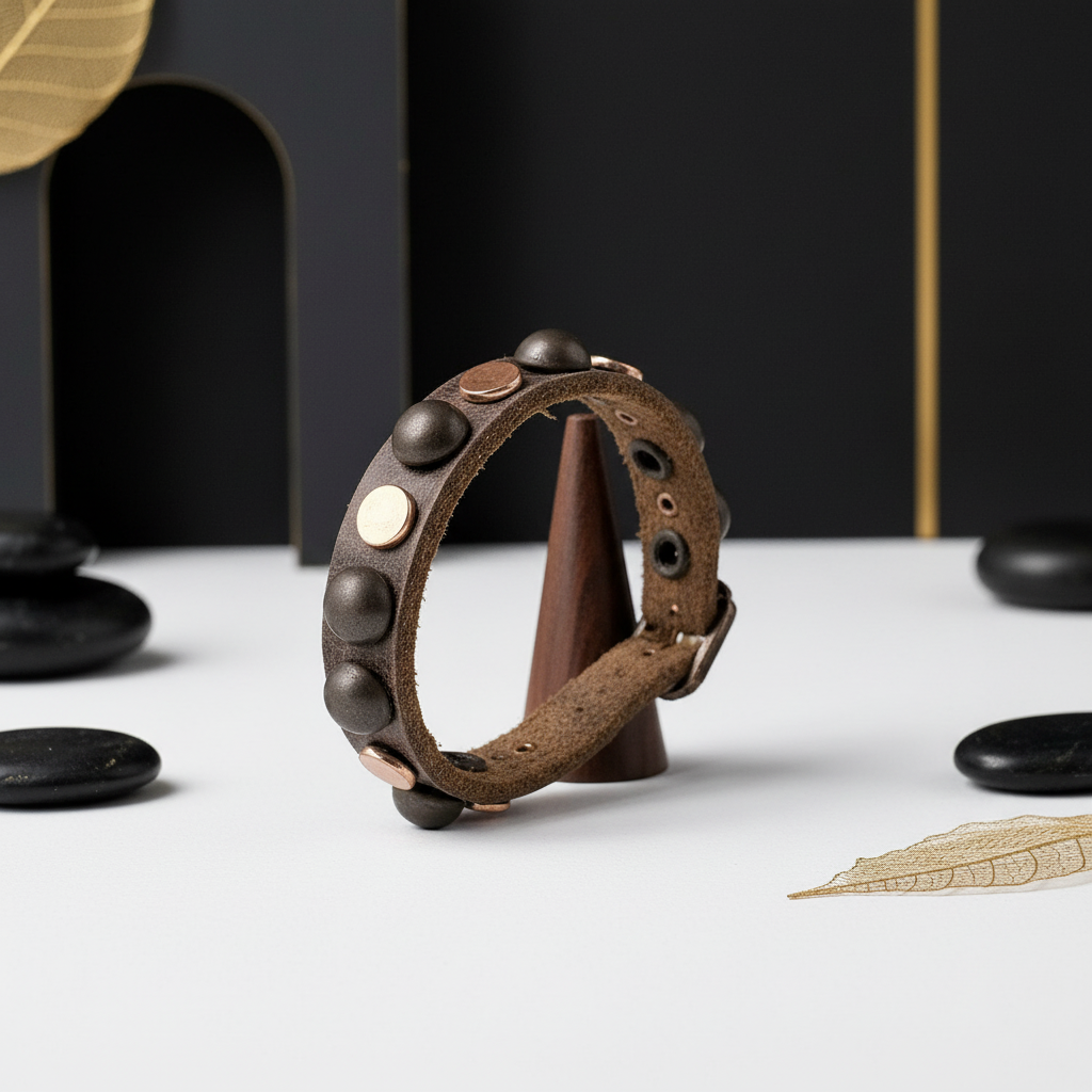 Legend Dames Armband Studded Leather 64 - Bruin