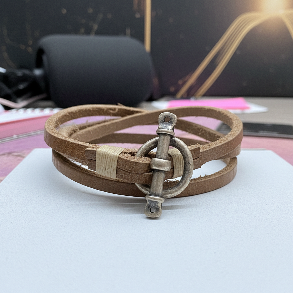 Legend Leren Armband Dubbel Gebroken wit 72