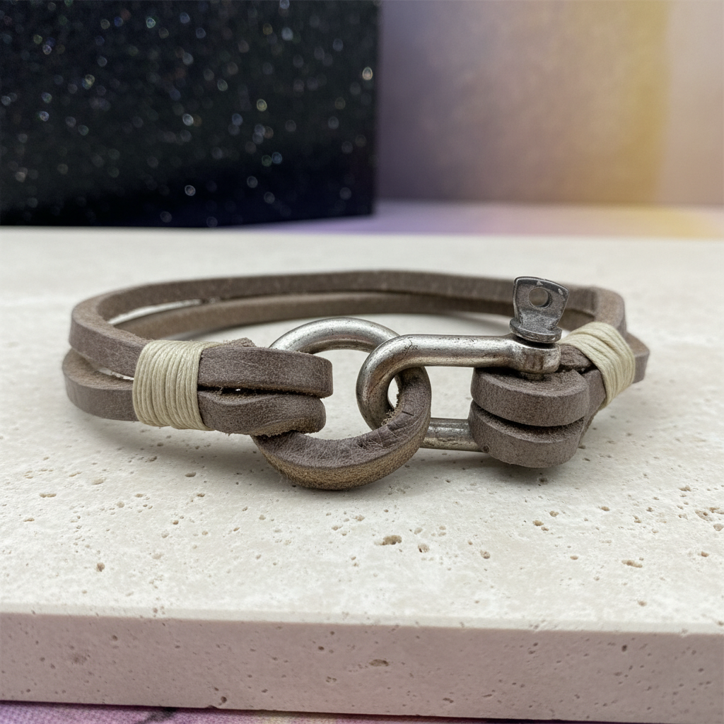 Legend Enkele Leren Heren armband Bruin 75