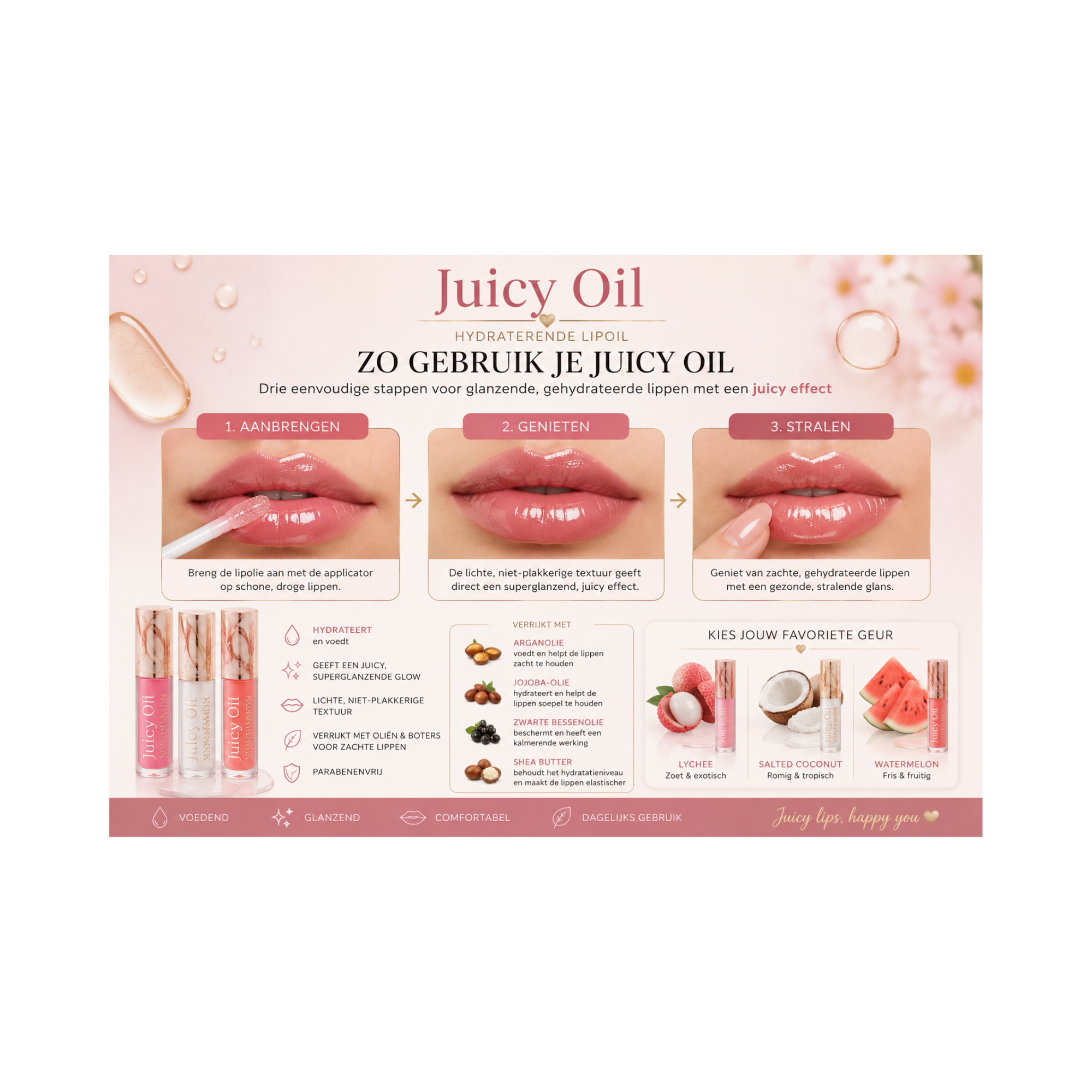 MoniAmori Juicy Oil Lychee MM062 | Hydraterende Lipolie 3,5 ml