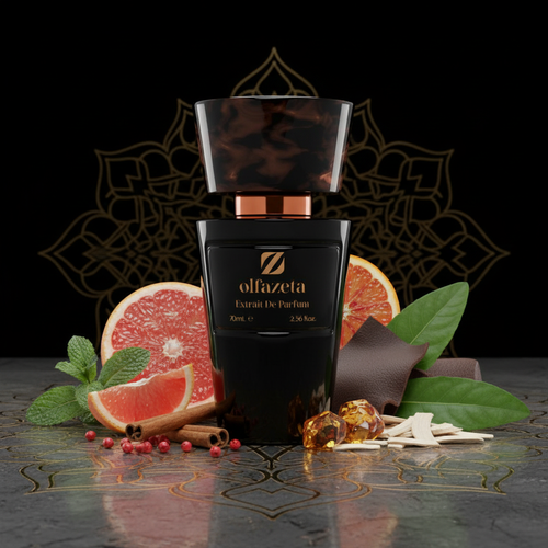 Olfazeta Extrait De Parfum met geurnoten - grapefruit, munt, kaneel, leer, amber
