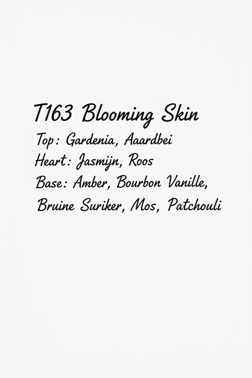 T163 Blooming Skin geurnoten handschrift