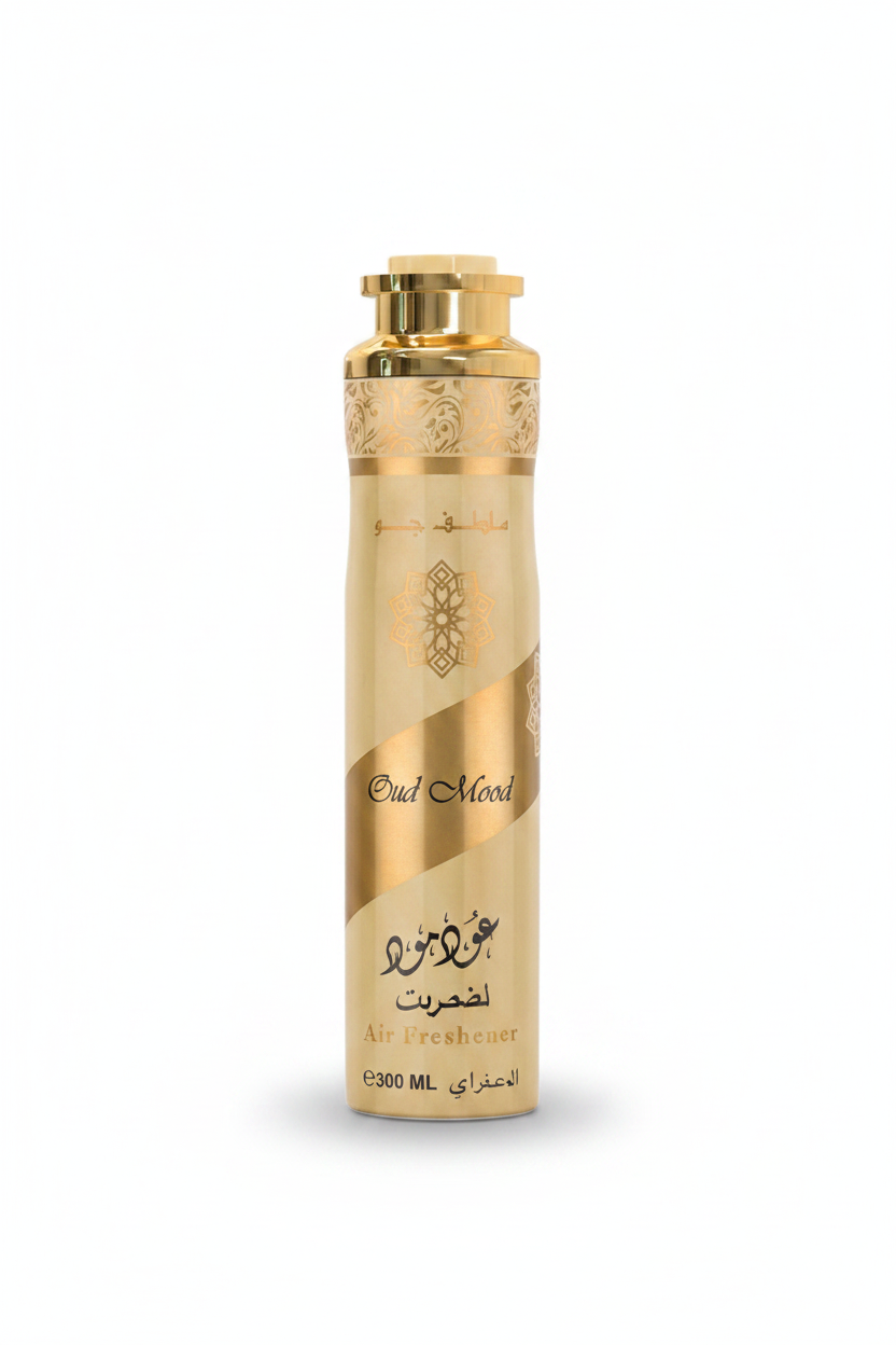 Lattafa Oud Mood Air Freshener 300ml – productfoto witte achtergrond met schaduw