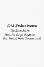 T042 Bonheur Supreme geurnoten handschrift